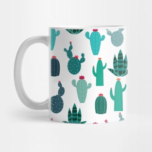 Cactus and Succulent plants - Cute Succulents - Kawaii Cactus Pattern Mug